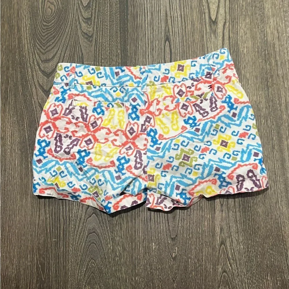 Tommy Hilfiger Chino Shorts Ikat Print Flat Front Cotton Multicolor Size 6
